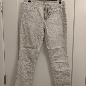 Off-white leopard LOFT Modern Skinny pants